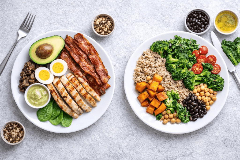 Why no diet wins—contrasting healthy eating patterns: low-carb/keto style meal vs plant-forward whole foods
