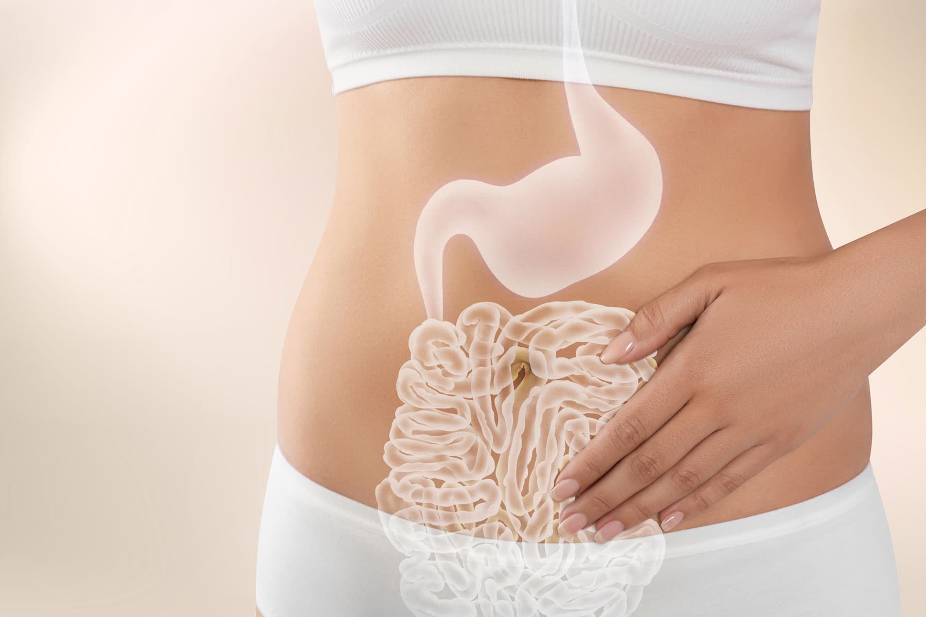 A person with a healthy gut microbiome