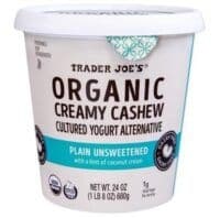 Trader Joe’s Organic Creamy Cashew Cultured Yogurt Alternative, Plain Unsweetened