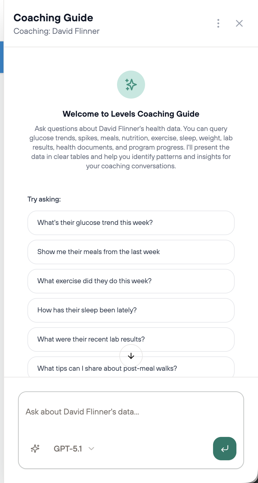 Levels Clinician Dashboard and App